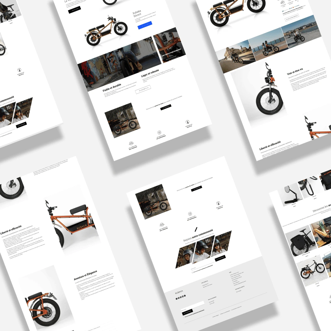 Mockups de présentation du site xubaka.com