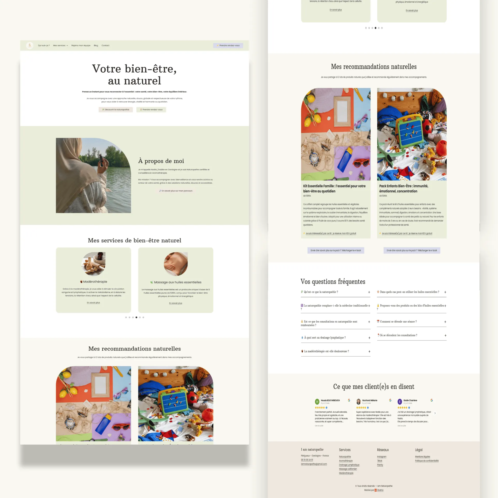 Mockups de présentation du site iamnaturopathe.fr
