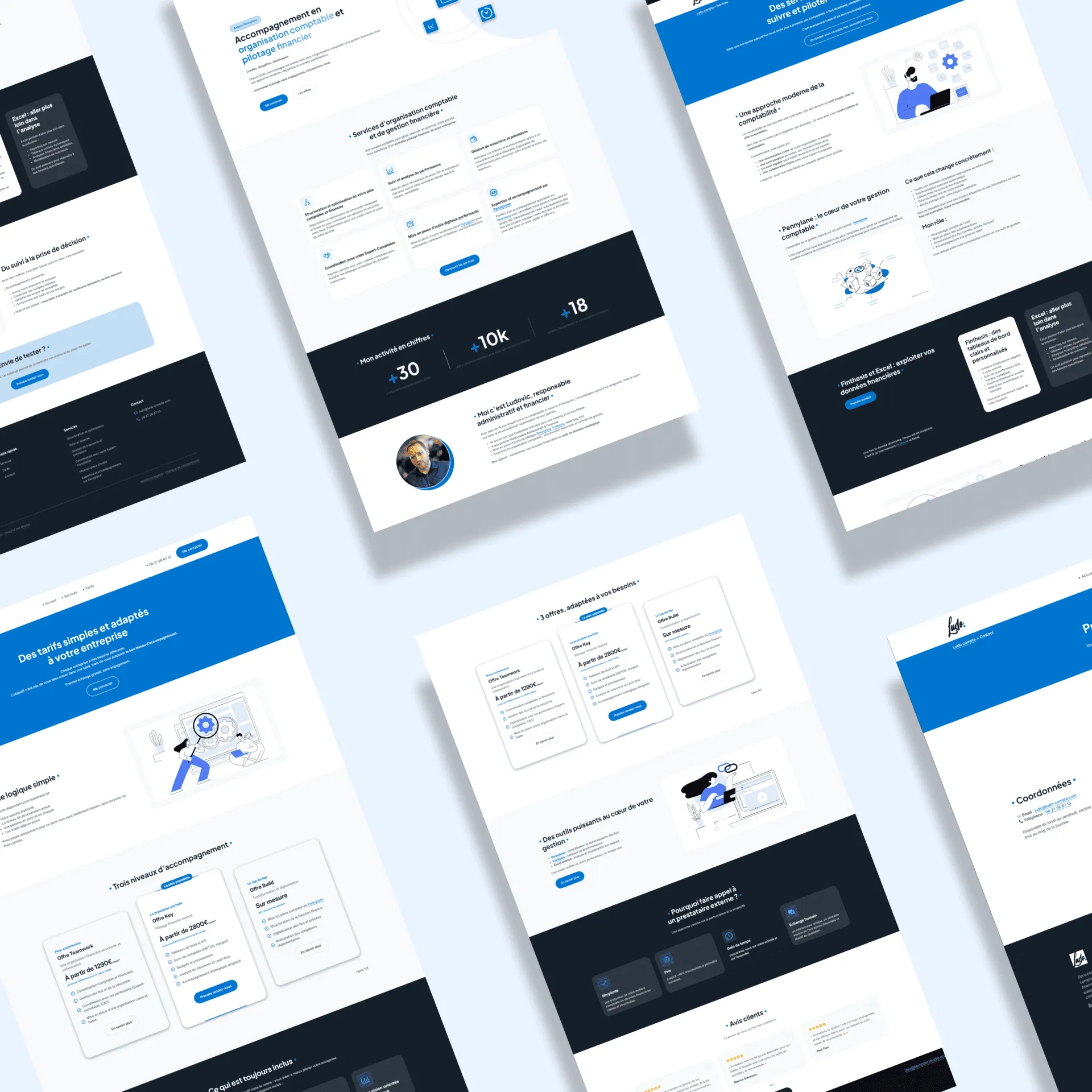 Mockups de présentation du site ludo-compta.com
