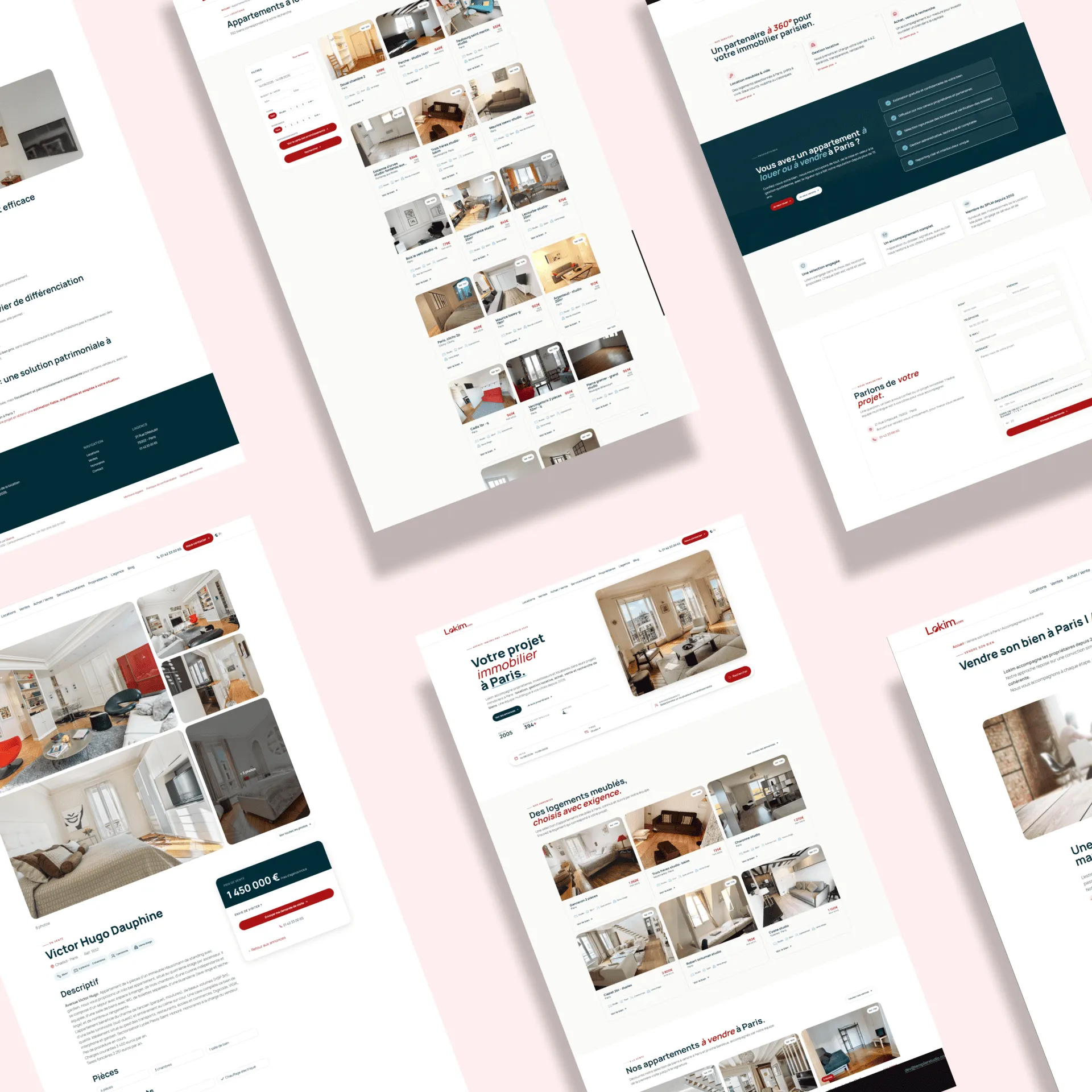 Mockups de présentation du site lokim.com